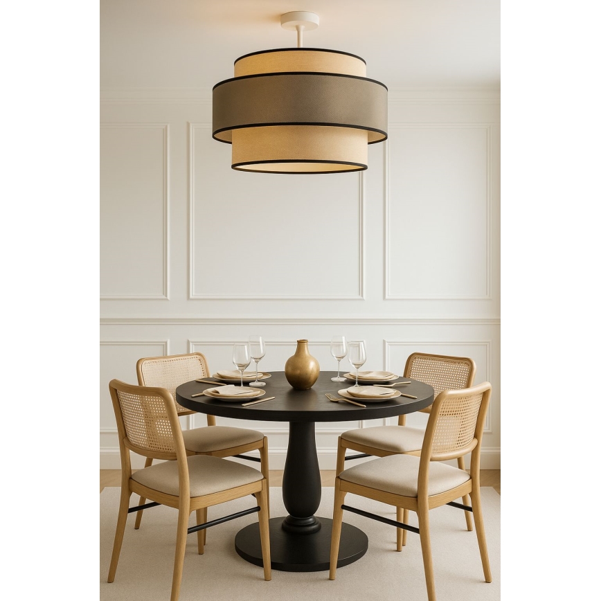 Bevestigde hanglamp GRACE 1xE27/60W/230V crème/grijs
