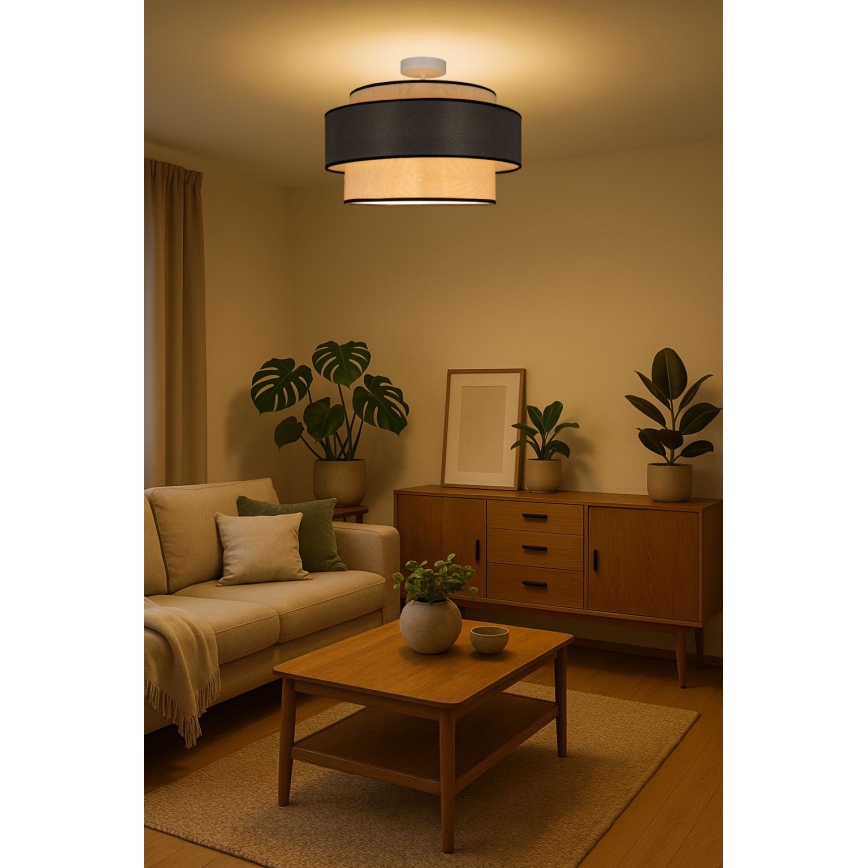 Bevestigde hanglamp GRACE 1xE27/60W/230V crème/grijs