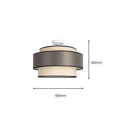 Bevestigde hanglamp GRACE 1xE27/60W/230V crème/grijs