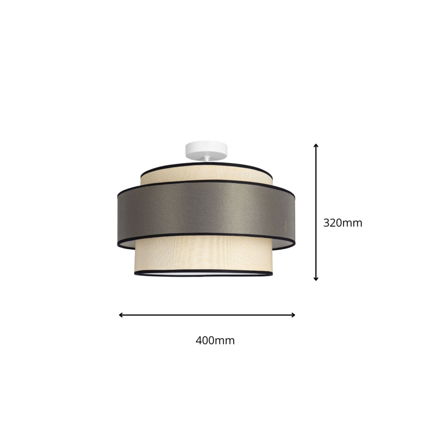 Bevestigde hanglamp GRACE 1xE27/60W/230V crème/grijs