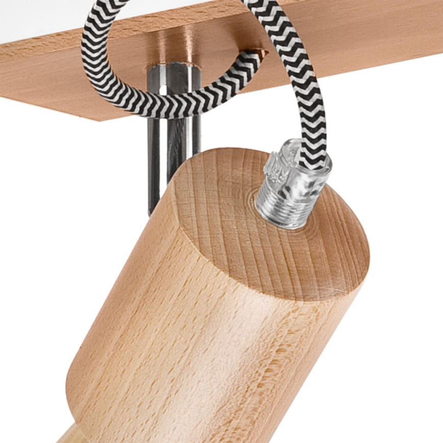 Bevestigde hanglamp GUSTAVO 3xE27/60W/230V beuken - FSC gecertificeerd