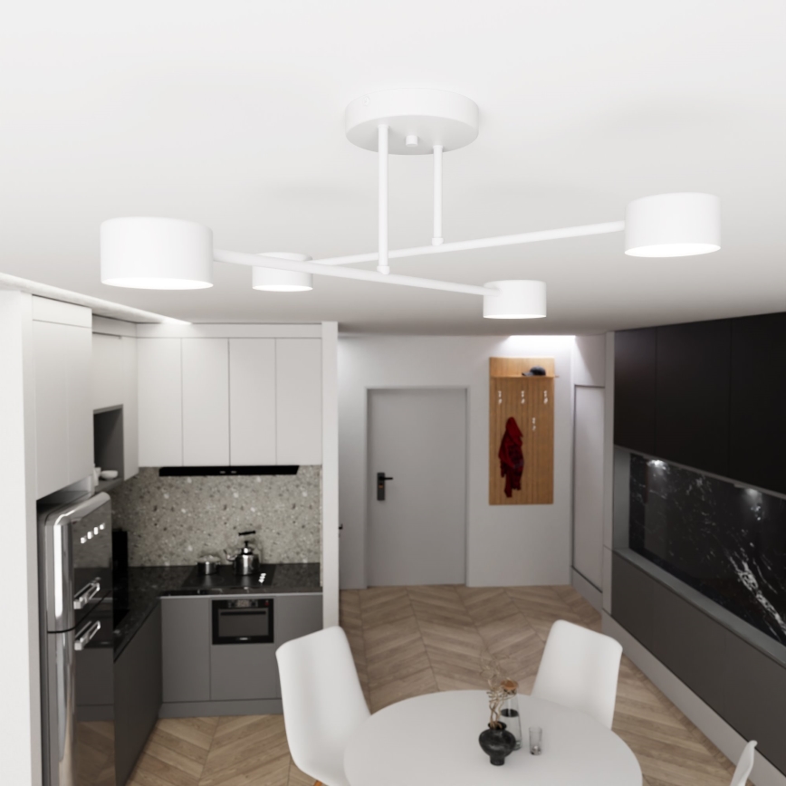 Bevestigde hanglamp HALO 4xGX53/10W/230V wit