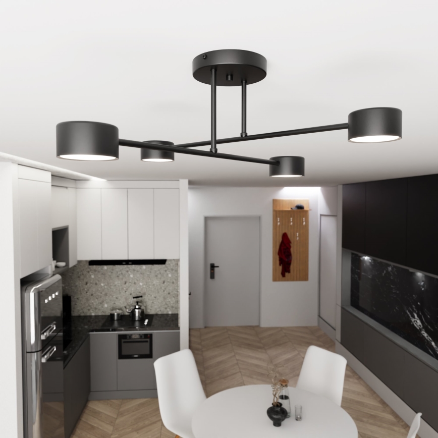 Bevestigde hanglamp HALO 4xGX53/10W/230V zwart
