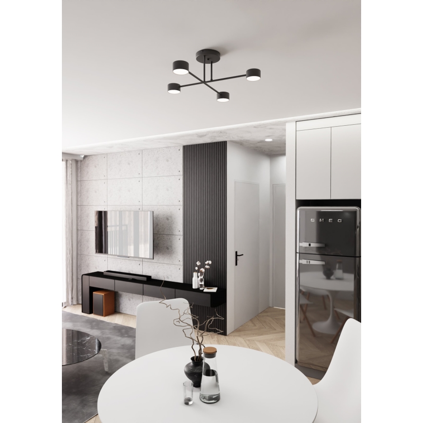 Bevestigde hanglamp HALO 4xGX53/10W/230V zwart