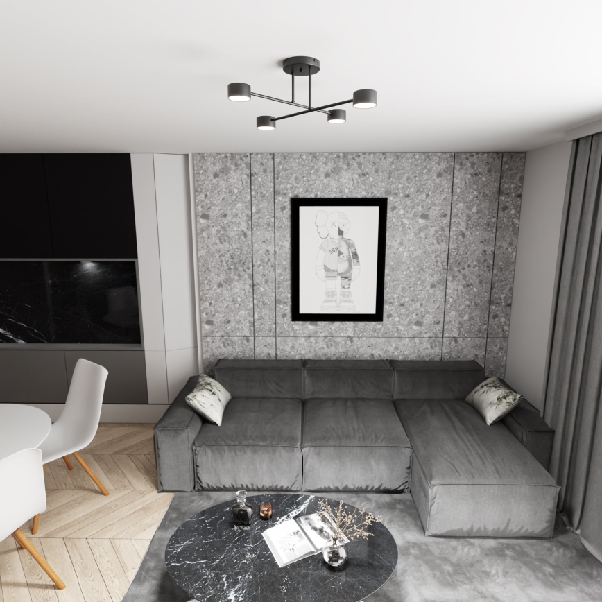 Bevestigde hanglamp HALO 4xGX53/10W/230V zwart