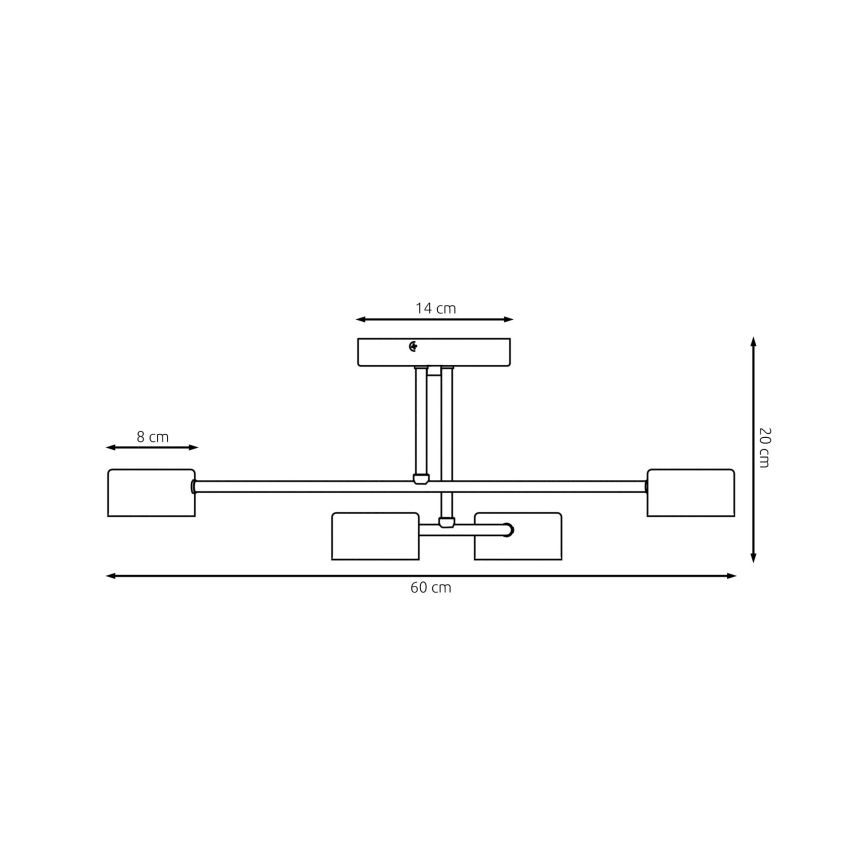Bevestigde hanglamp HALO 4xGX53/10W/230V zwart