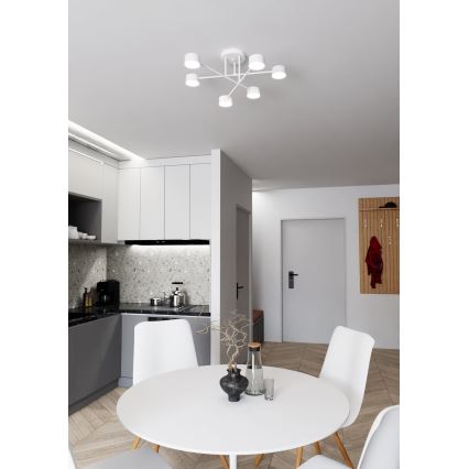 Bevestigde hanglamp HALO 6xGX53/8W/230V wit