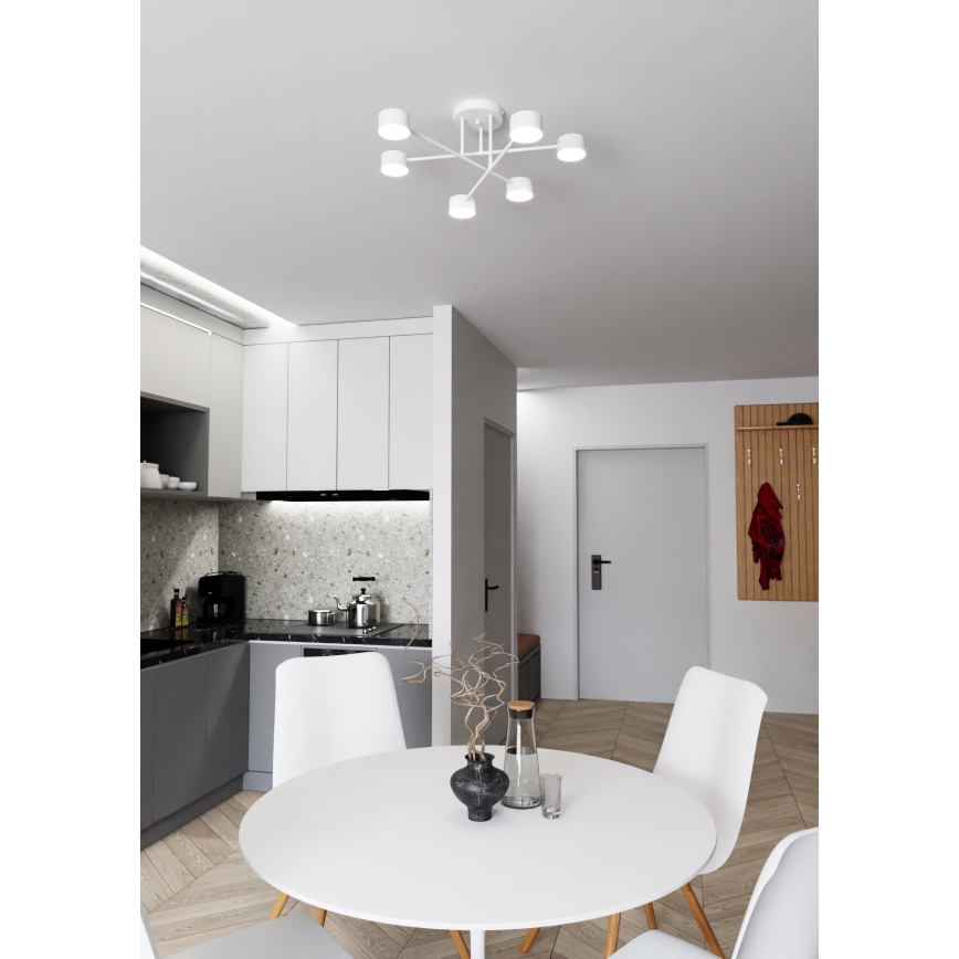 Bevestigde hanglamp HALO 6xGX53/8W/230V wit