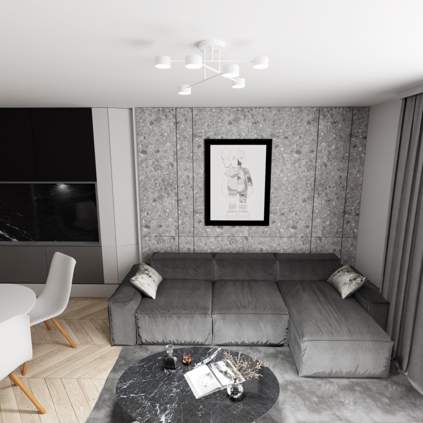 Bevestigde hanglamp HALO 6xGX53/8W/230V wit