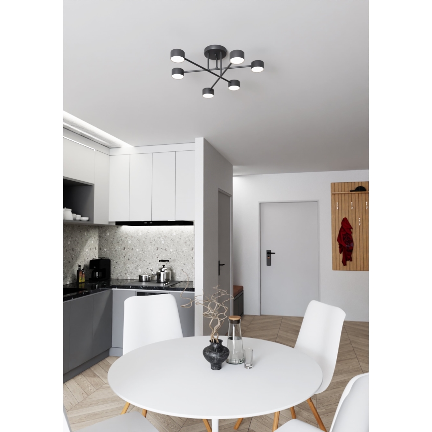 Bevestigde hanglamp HALO 6xGX53/8W/230V zwart