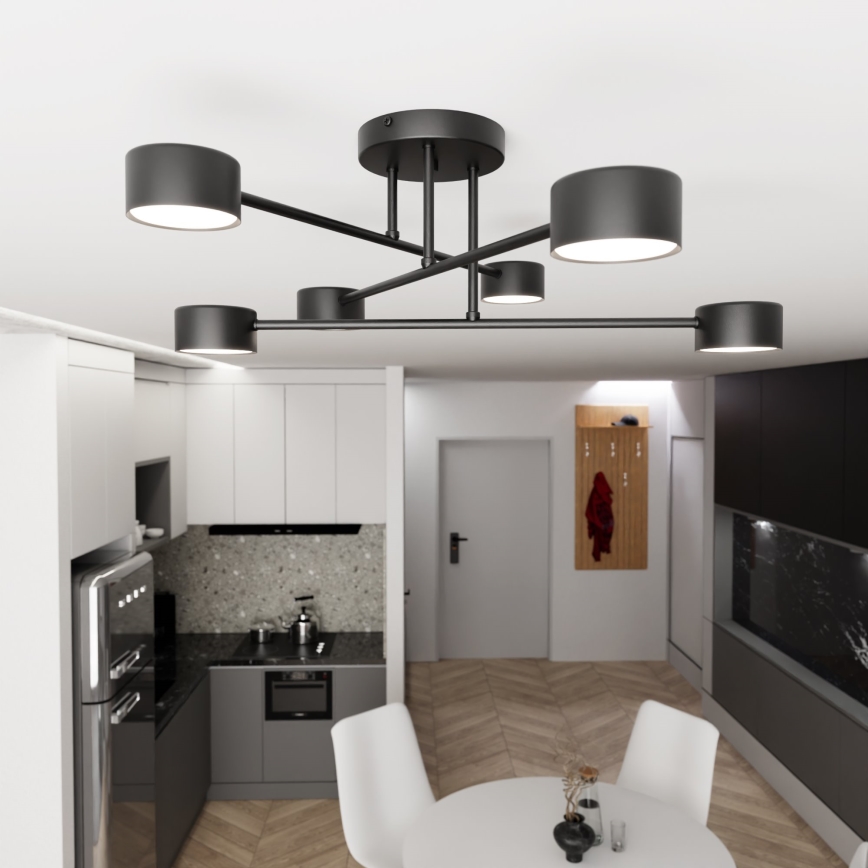 Bevestigde hanglamp HALO 6xGX53/8W/230V zwart