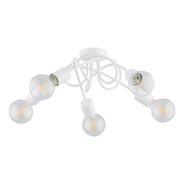Bevestigde hanglamp INTER 5xE27/15W/230V wit