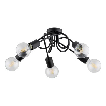 Bevestigde hanglamp INTER 5xE27/15W/230V zwart