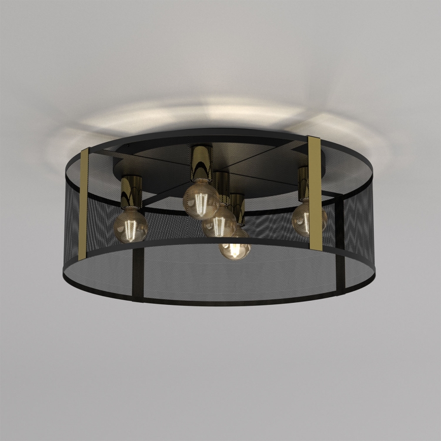 Bevestigde hanglamp KAGA 5xE27/60W/230V zwart/gouden