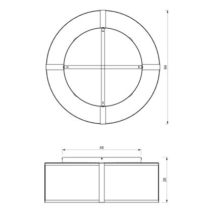 Bevestigde hanglamp KAGA 5xE27/60W/230V zwart/gouden