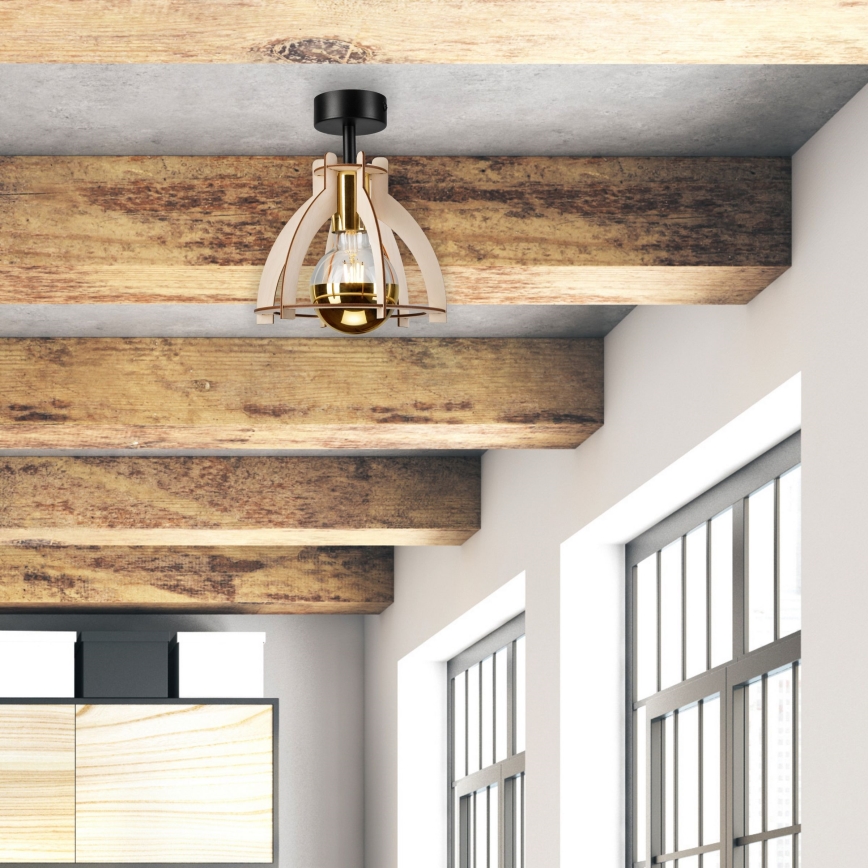 Bevestigde hanglamp LANDO 1xE27/15W/230V diameter 21 cm beuken