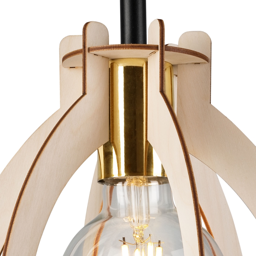 Bevestigde hanglamp LANDO 1xE27/15W/230V diameter 21 cm beuken