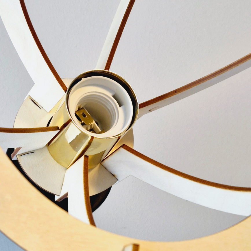 Bevestigde hanglamp LANDO 1xE27/15W/230V diameter 21 cm beuken