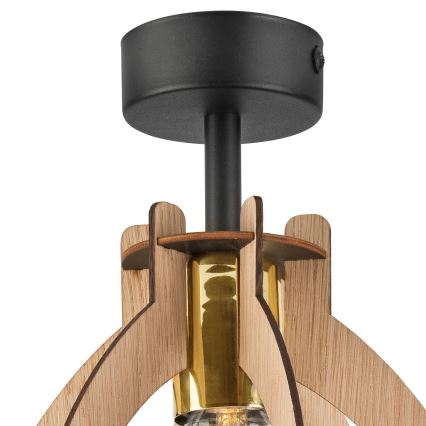 Bevestigde hanglamp LANDO 1xE27/15W/230V diameter 21 cm eiken
