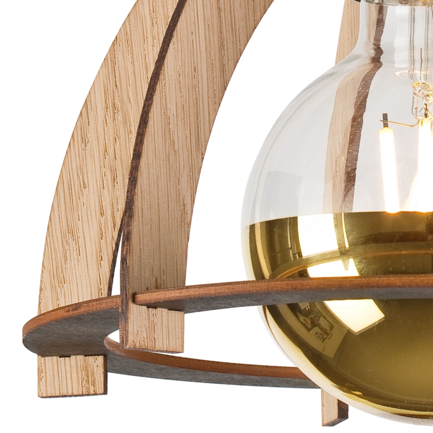 Bevestigde hanglamp LANDO 1xE27/15W/230V diameter 21 cm eiken