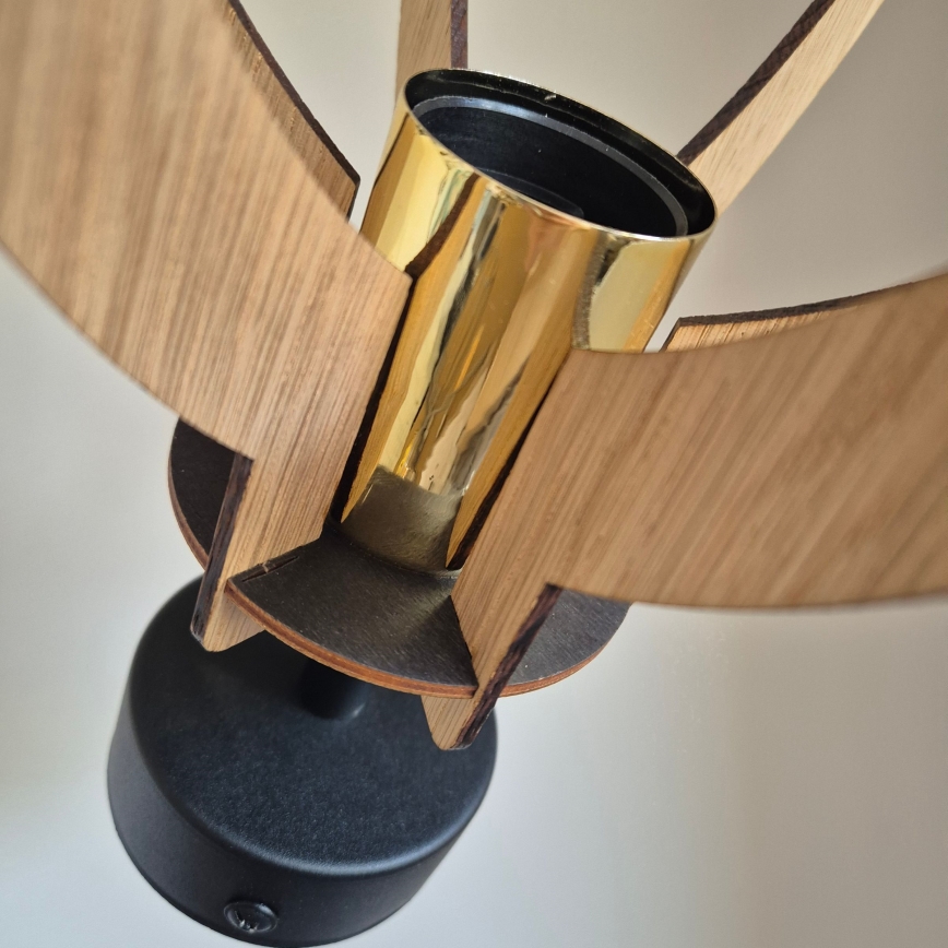 Bevestigde hanglamp LANDO 1xE27/15W/230V diameter 21 cm eiken