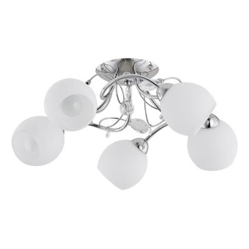 Bevestigde hanglamp LIVIA 5xE14/10W/230V glanzend chroom