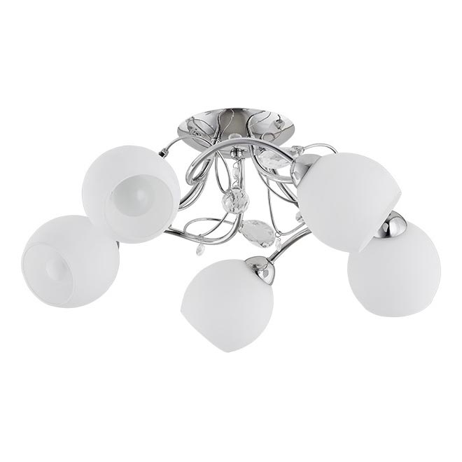 Bevestigde hanglamp LIVIA 5xE14/10W/230V glanzend chroom