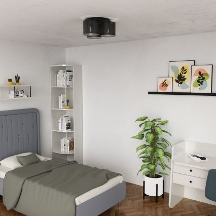 Bevestigde hanglamp LOFT SHADE 3xE27/60W/230V zwart
