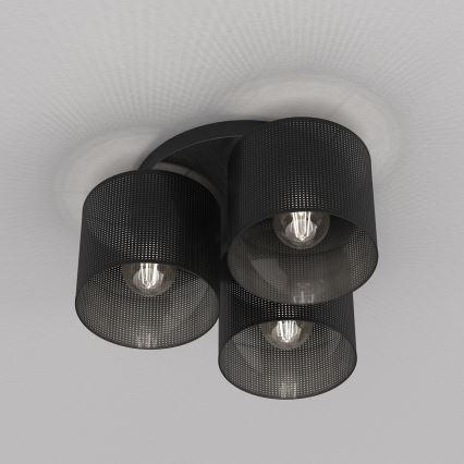Bevestigde hanglamp LOFT SHADE 3xE27/60W/230V zwart
