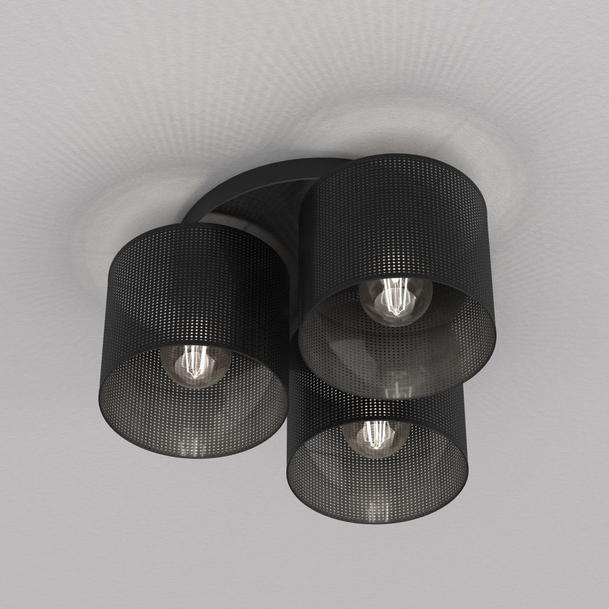 Bevestigde hanglamp LOFT SHADE 3xE27/60W/230V zwart