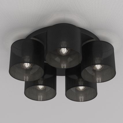 Bevestigde hanglamp LOFT SHADE 5xE27/60W/230V zwart