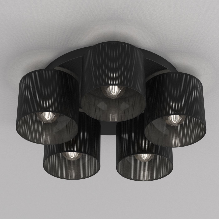 Bevestigde hanglamp LOFT SHADE 5xE27/60W/230V zwart
