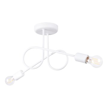Bevestigde hanglamp LOOP 2xE27/15W/230V wit