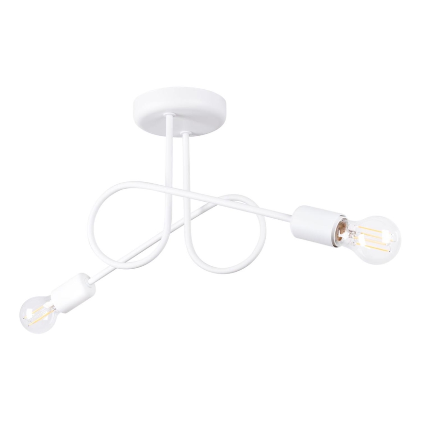 Bevestigde hanglamp LOOP 2xE27/15W/230V wit