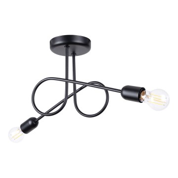 Bevestigde hanglamp LOOP 2xE27/15W/230V zwart