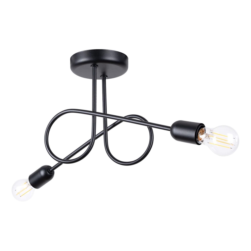 Bevestigde hanglamp LOOP 2xE27/15W/230V zwart