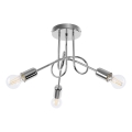 Bevestigde hanglamp LOOP 3xE27/15W/230V glanzend chroom