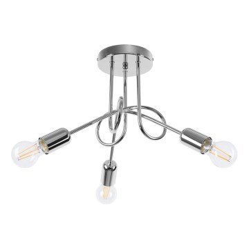 Bevestigde hanglamp LOOP 3xE27/15W/230V glanzend chroom