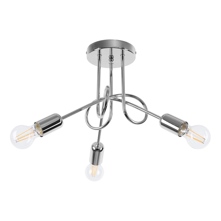 Bevestigde hanglamp LOOP 3xE27/15W/230V glanzend chroom