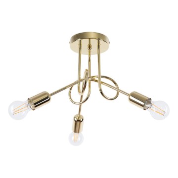 Bevestigde hanglamp LOOP 3xE27/15W/230V goud