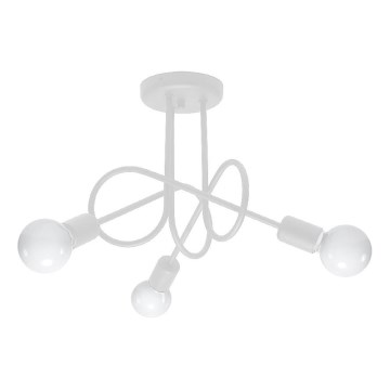 Bevestigde hanglamp LOOP 3xE27/15W/230V wit