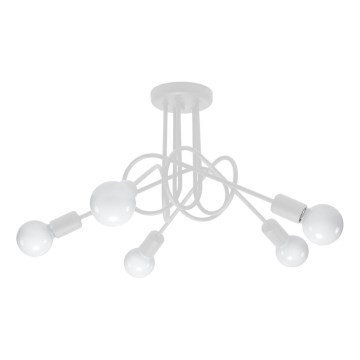 Bevestigde hanglamp LOOP 5xE27/15W/230V wit