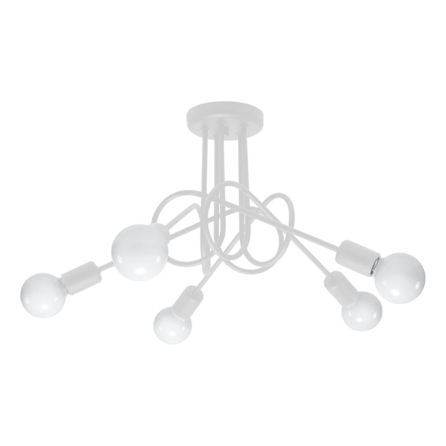 Bevestigde hanglamp LOOP 5xE27/15W/230V wit