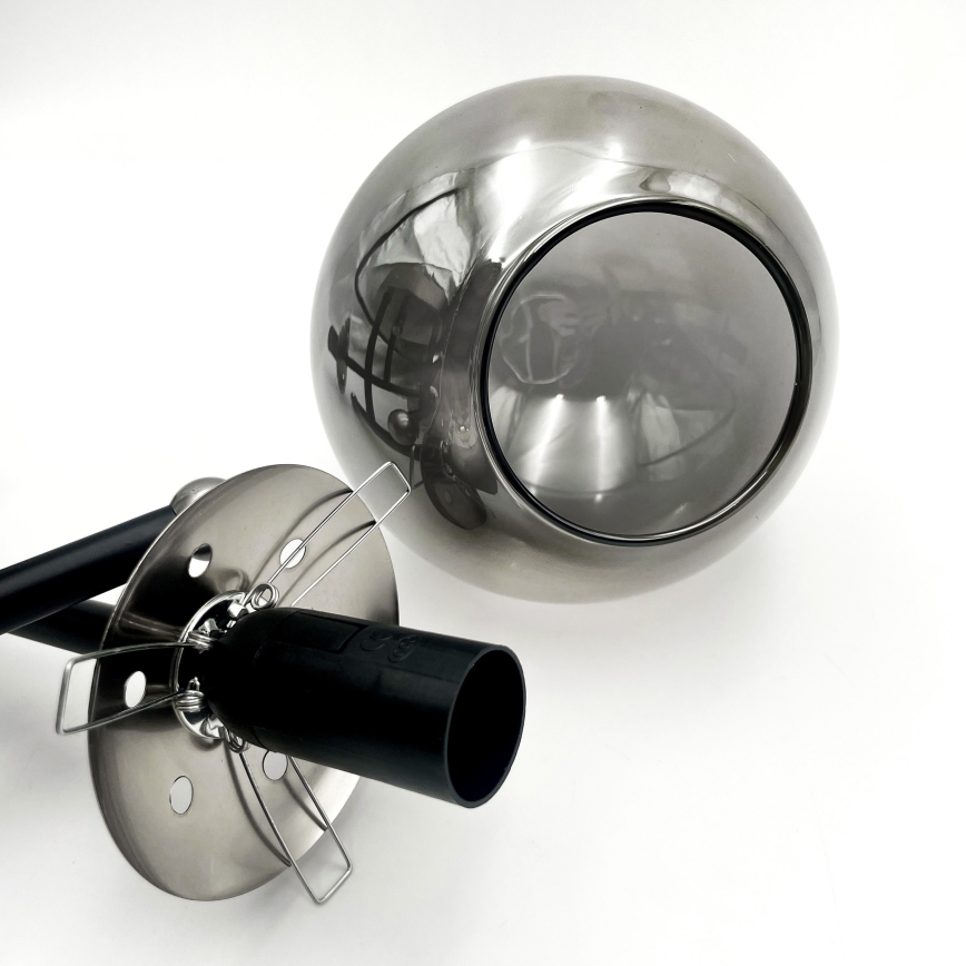 Bevestigde hanglamp MALENA 3xE14/5W/230V zwart/gerookt