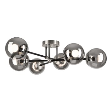 Bevestigde hanglamp MALENA 6xE14/5W/230V mat chroom/gerookt