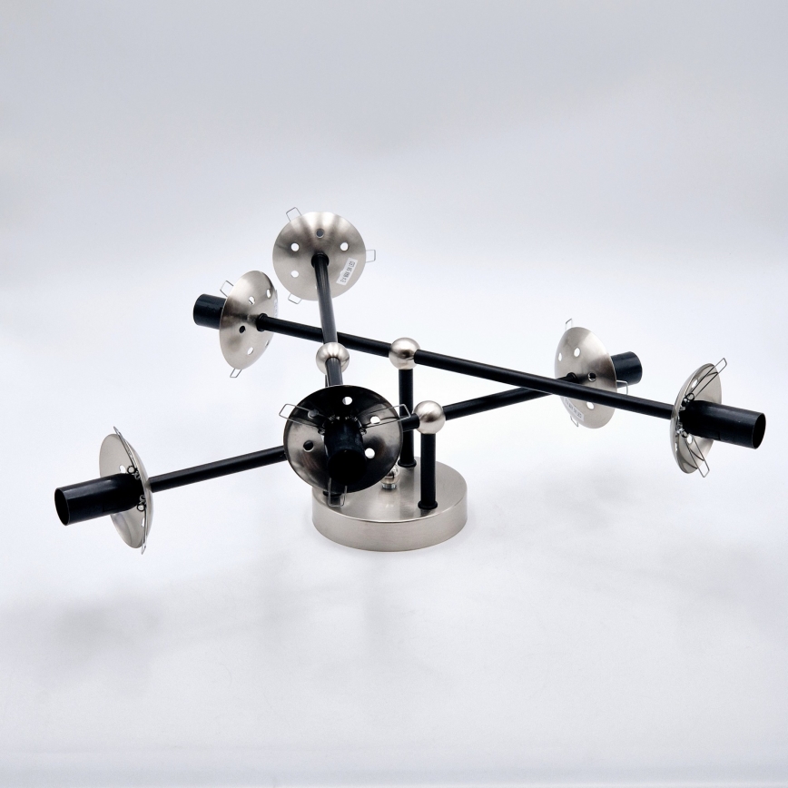 Bevestigde hanglamp MALENA 6xE14/5W/230V mat chroom/gerookt