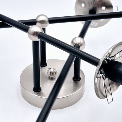 Bevestigde hanglamp MALENA 6xE14/5W/230V mat chroom/gerookt