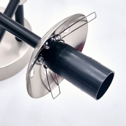 Bevestigde hanglamp MALENA 6xE14/5W/230V mat chroom/gerookt