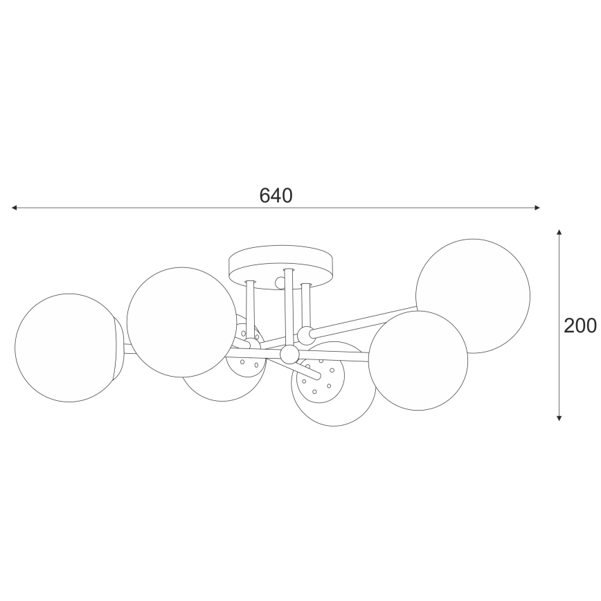Bevestigde hanglamp MALENA 6xE14/5W/230V mat chroom/gerookt
