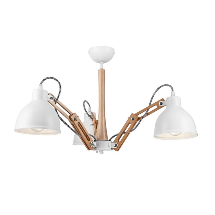 Bevestigde hanglamp MARCELLO 3xE27/60W/230V beuken - FSC gecertificeerd